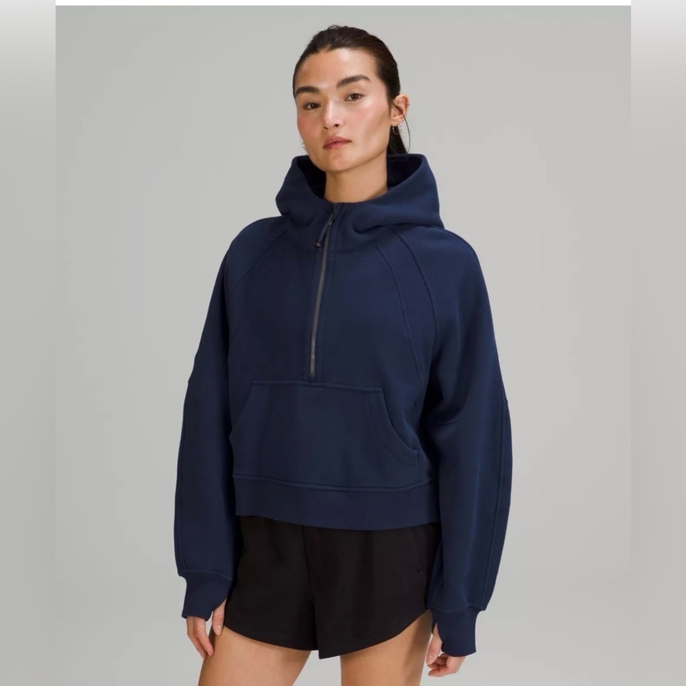 Lululemon Half Zip Cropped Hoodie – Navy – M/L – Excellent Condition